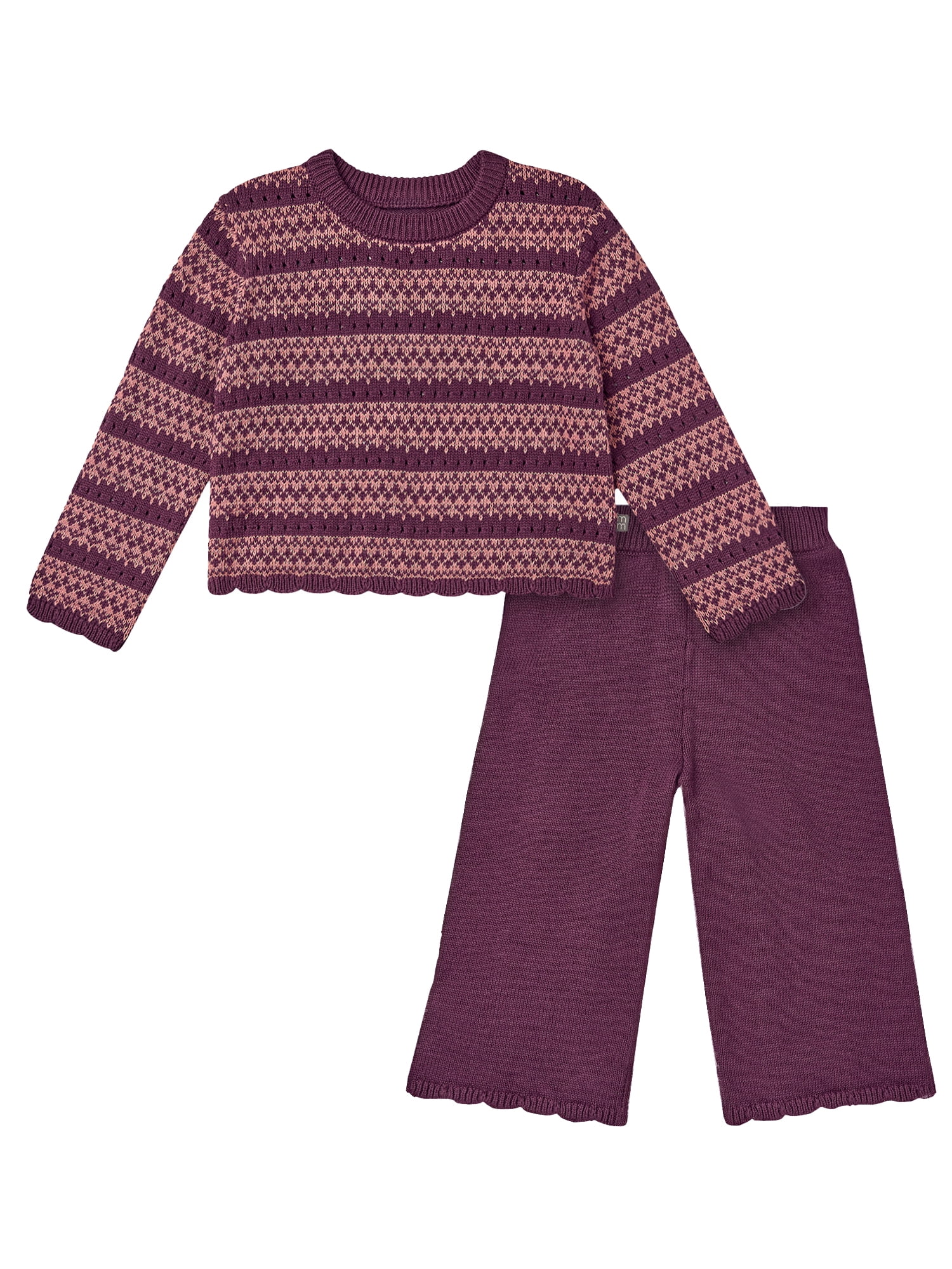 Modern Moments by Gerber Toddler Girl Pointelle Sweater Knit Set, 2-Piece, Sizes 12 Months - 5T