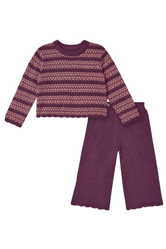 by Gerber Toddler Girl Pointelle Sweater Knit Set, 2-Piece, Sizes 12 Months - 5T