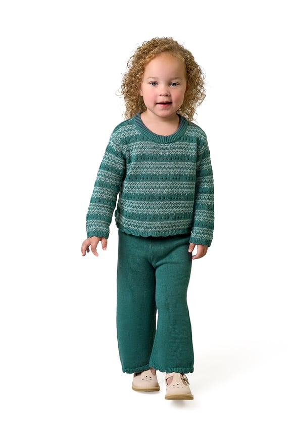 by Gerber Toddler Girl Pointelle Sweater Knit Set, 2-Piece, Sizes 12 Months - 5T
