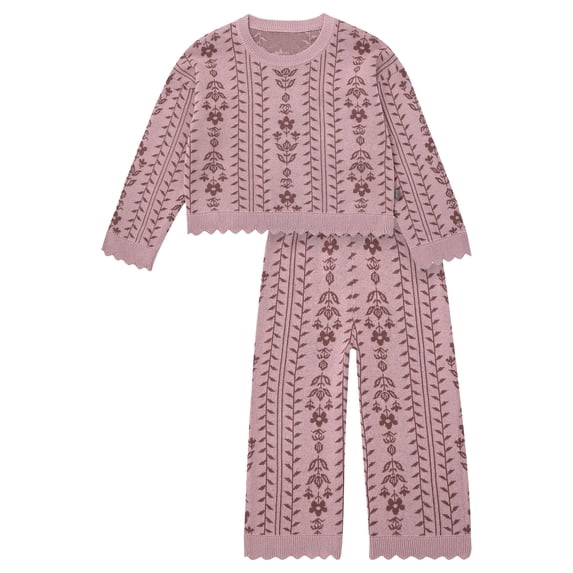 Modern Moments by Gerber Toddler Girl Jacquard Sweater and Pant Set, 2-Piece, Sizes 12 Months - 5T