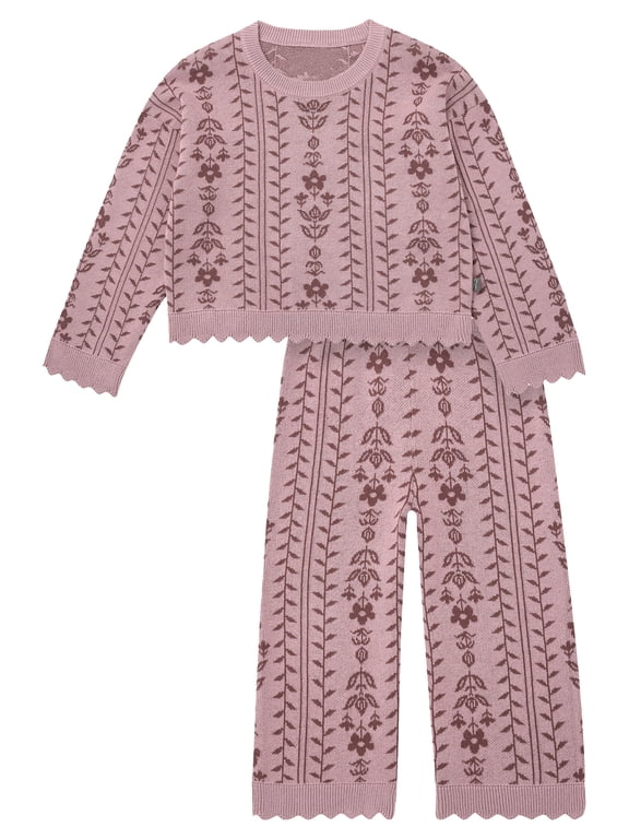 by Gerber Toddler Girl Jacquard Sweater and Pant Set, 2-Piece, Sizes 12 Months - 5T