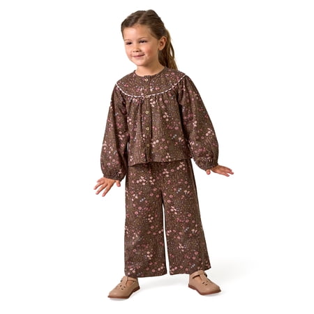Modern Moments by Gerber Toddler Girl Ric Rac Top and Pant Set, 2-Piece, Sizes 12 Months - 5T