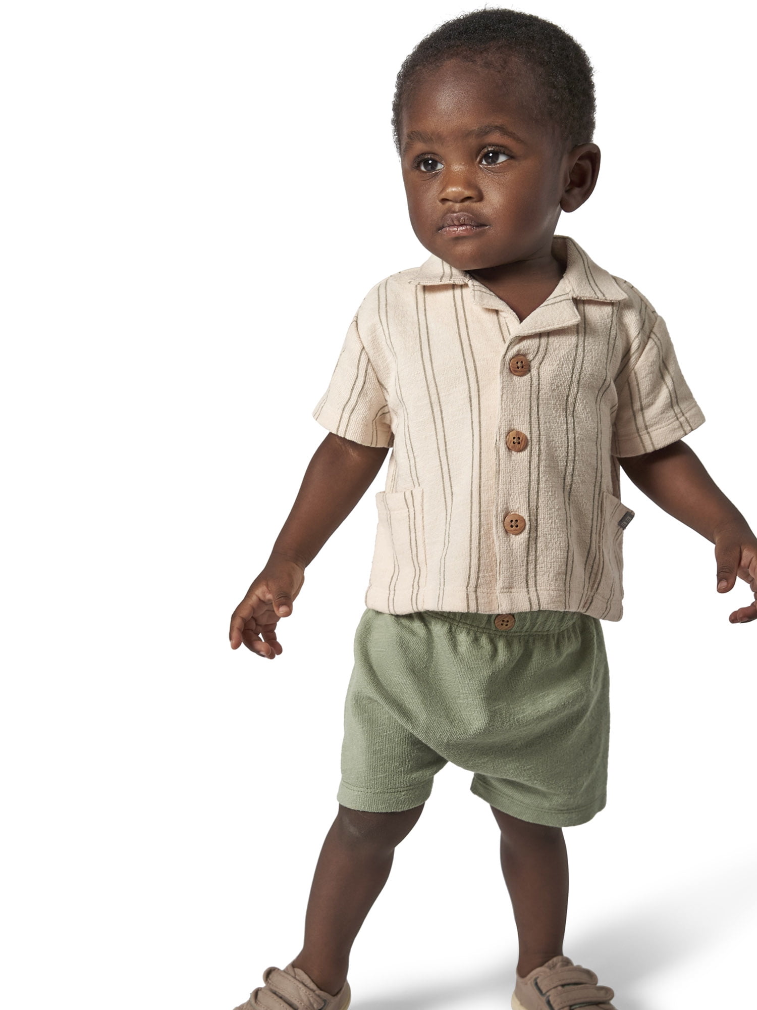 Modern Moments by Gerber Baby Boy Shirt and Short Outfit Set, 2-Piece, Sizes 0/3 Months - 24 Months