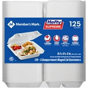 MM 3-Compartment Foam Hinged Lid Container by Hefty (125 ct.)