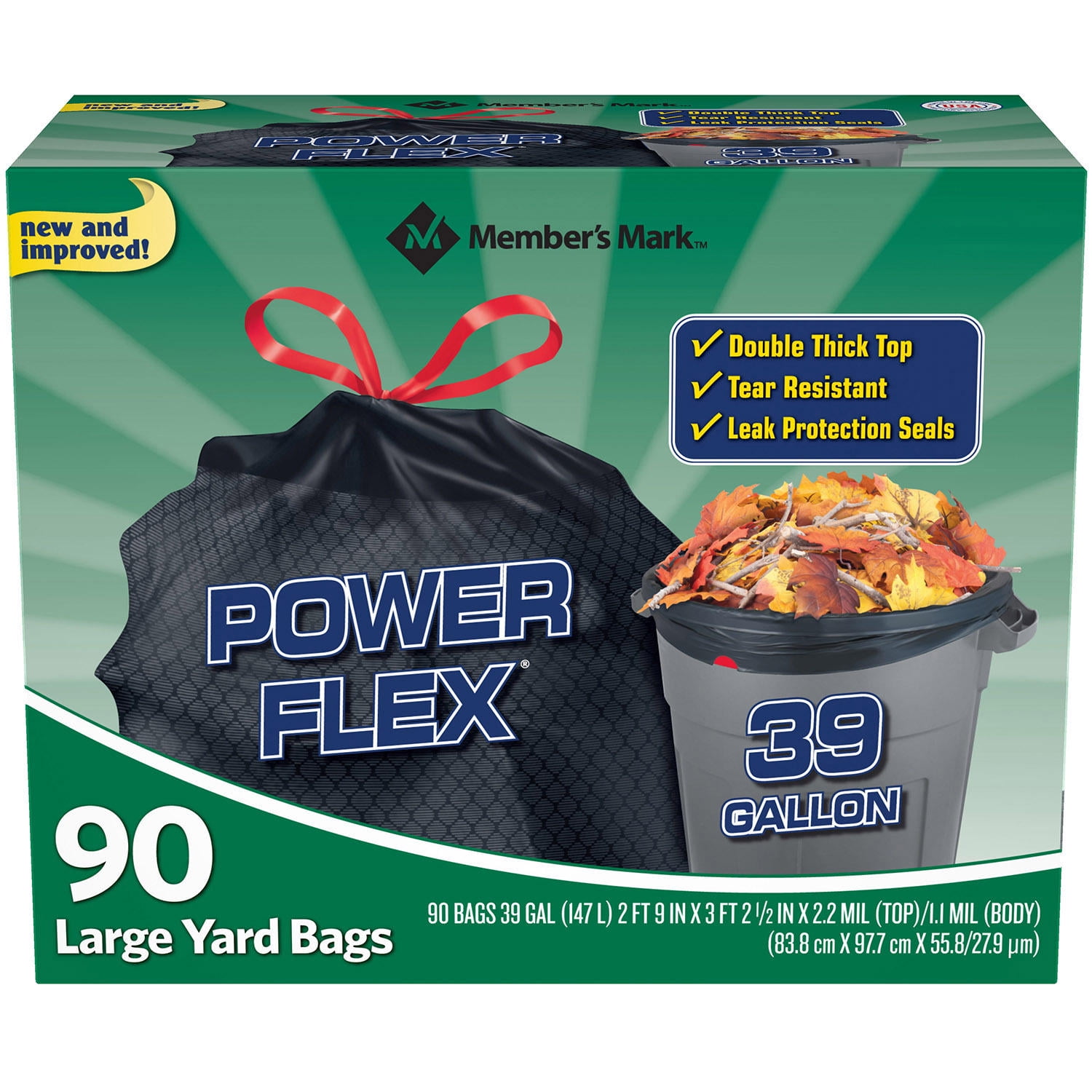 Commander 39 gal. 1.2 Mil Black Garbage Bags with Flaps - 33 in. x 41 in. for Home, Office and Commercial (40-Pack)