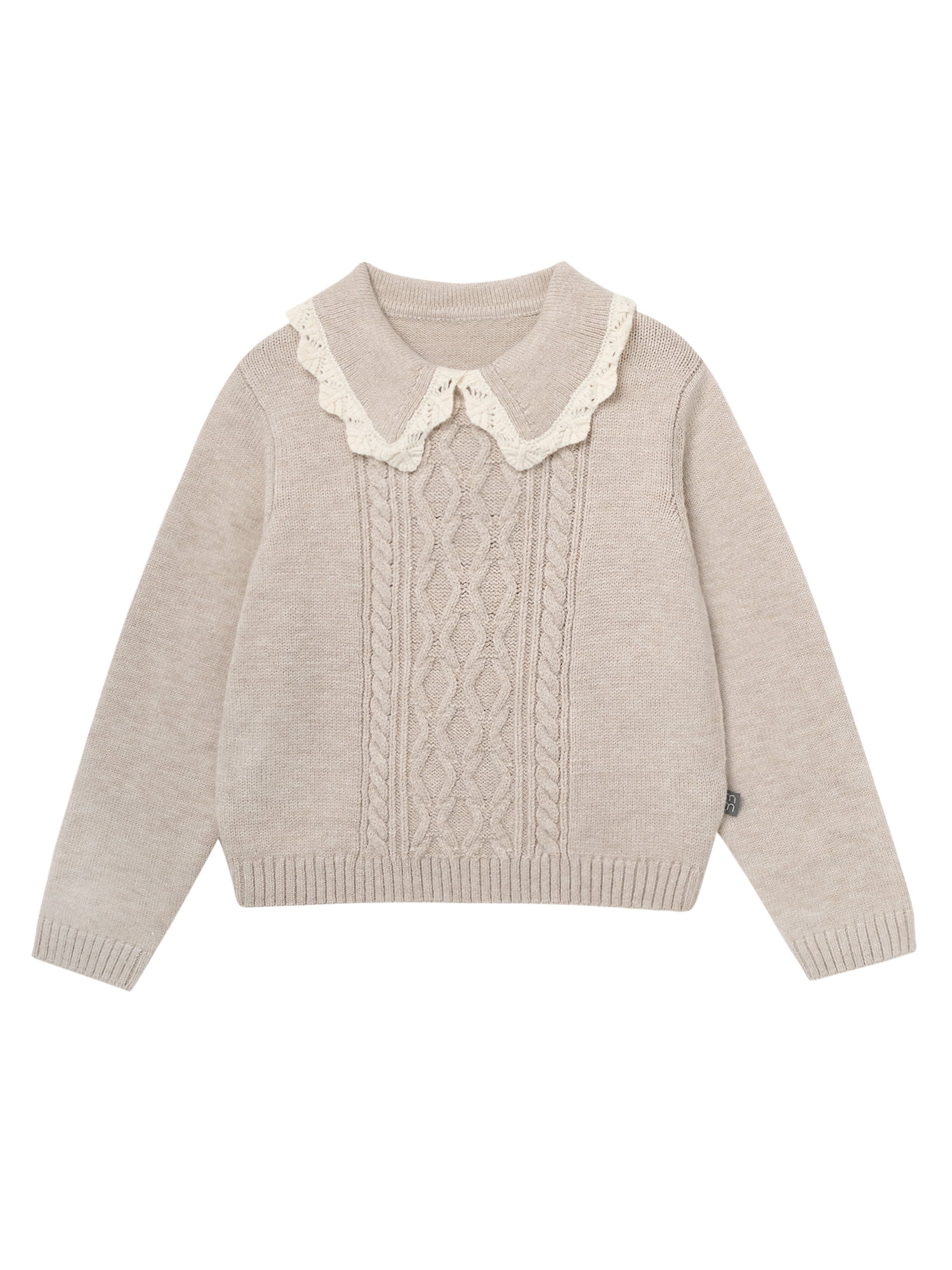 Modern Moments by Gerber Toddler Girl Sweater with Decorative Collar, Sizes 12 Months - 5T