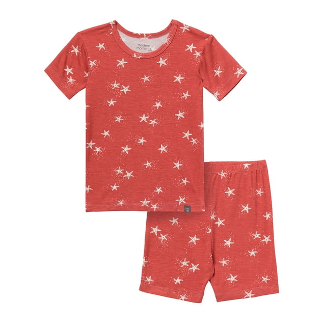 Modern Moments by Gerber Toddler Neutral Super Soft Pajama Short Set, 2-Piece, Sizes 12M-5T