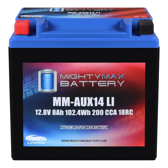 MM-AUX14LI 12.8V, 8Ah, 18RC, Lithium, 200 CCA, Replacement Battery Compatible with Jeep Compass 20