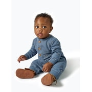 by Gerber Baby Boy Long Sleeve Slouch Romper, Sizes 0/3 Months - 24 Months