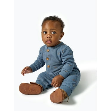 Modern Moments by Gerber Baby Boy Long Sleeve Slouch Romper, Sizes 0/3 Months - 24 Months