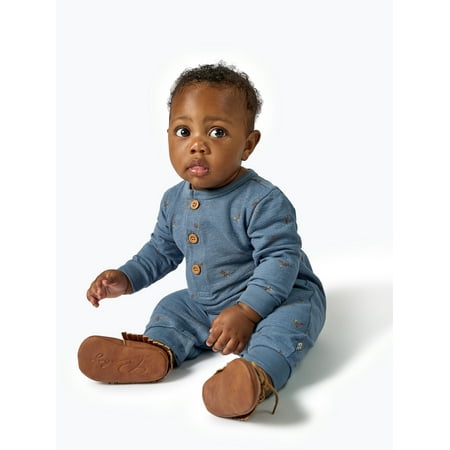 Modern Moments by Gerber Baby Boy Long Sleeve Slouch Romper, Sizes 0/3 Months - 24 Months