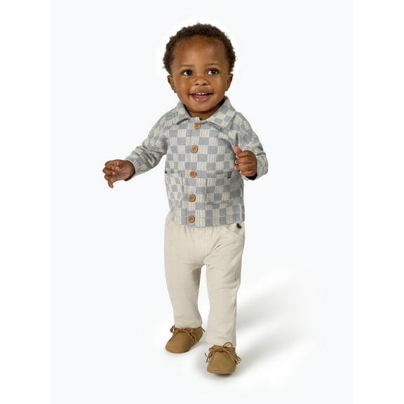 Modern Moments by Gerber Baby Boy Collared Top and Bottom Outfit Set, Sizes 0/3 Months - 24 Months