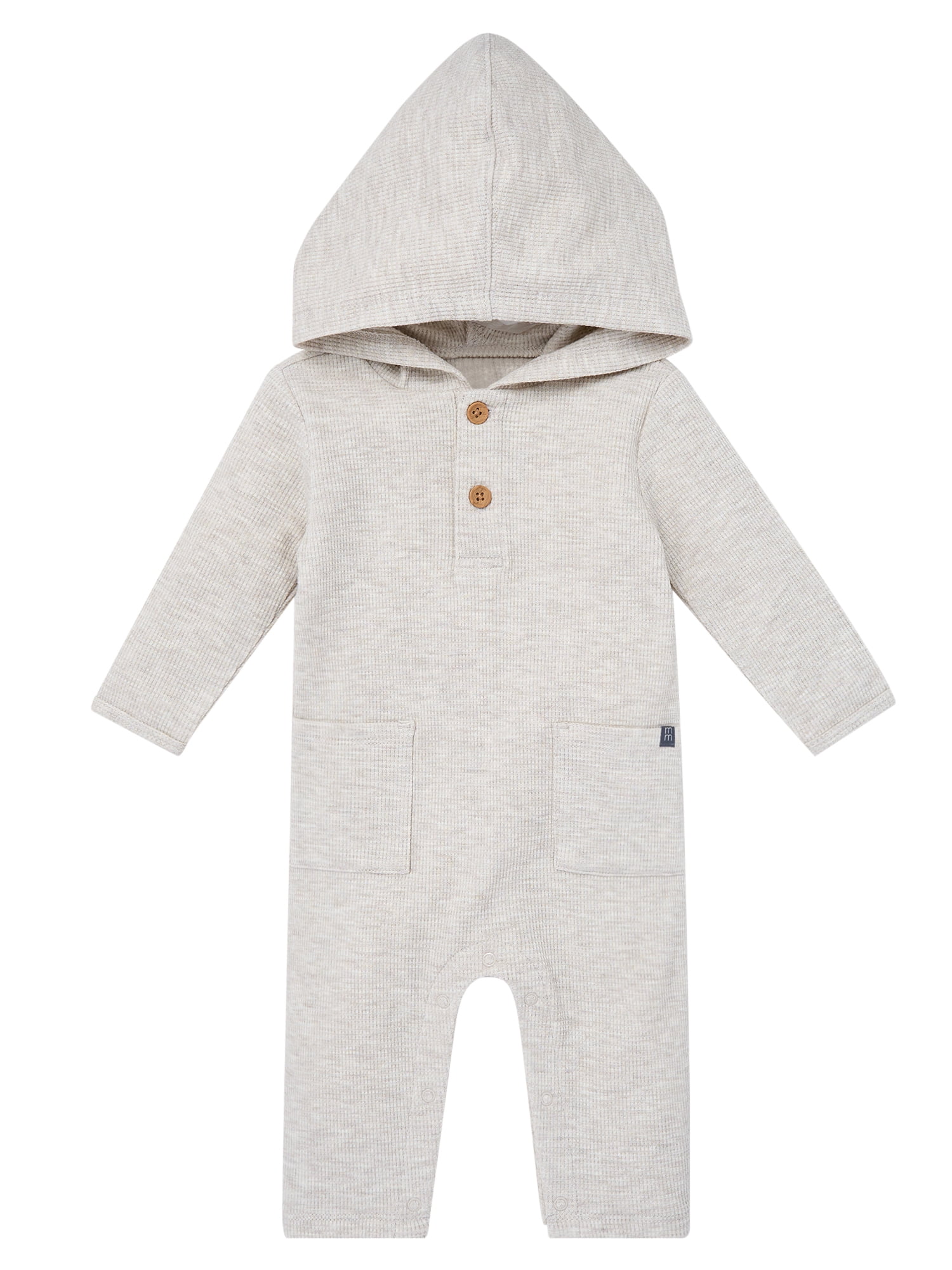 Modern Moments by Gerber Baby Boy Hacci Hooded Long Sleeve Romper, Sizes 0/3 Months - 24 Months
