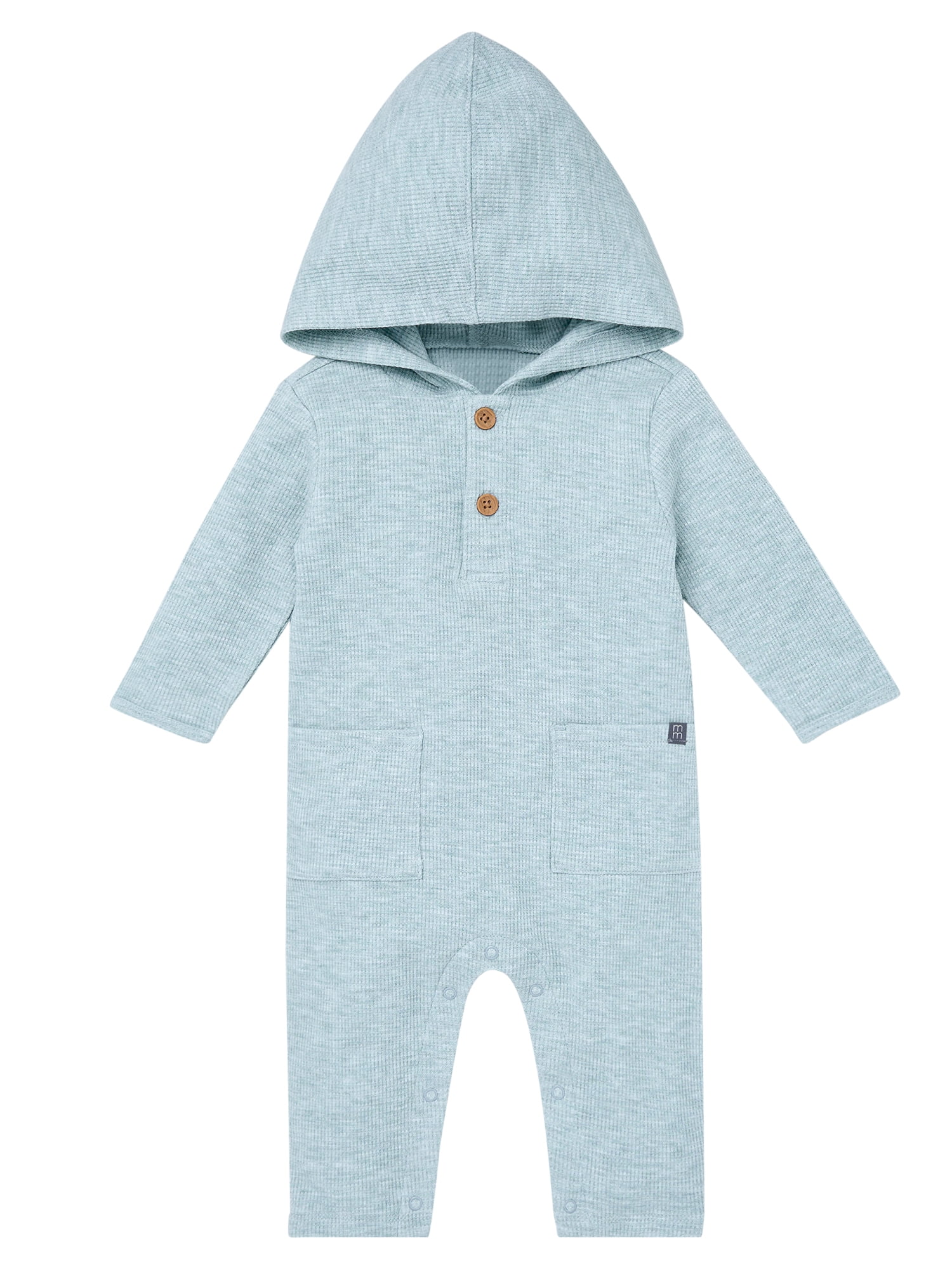 Modern Moments by Gerber Baby Boy Hacci Hooded Long Sleeve Romper, Sizes 0/3 Months - 24 Months