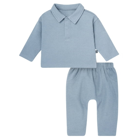 Modern Moments by Gerber Baby Boy Johnny Collar Top and Bottom Set, Sizes 0/3 Months - 24 Months