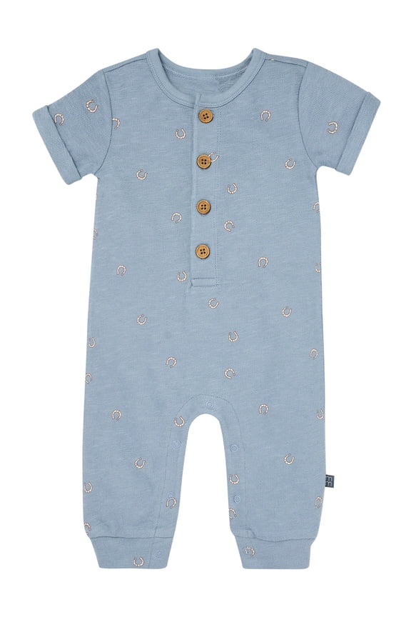 by Gerber Baby Boy Short Sleeve Slouch Romper, Sizes 0/3 Months - 24 Months