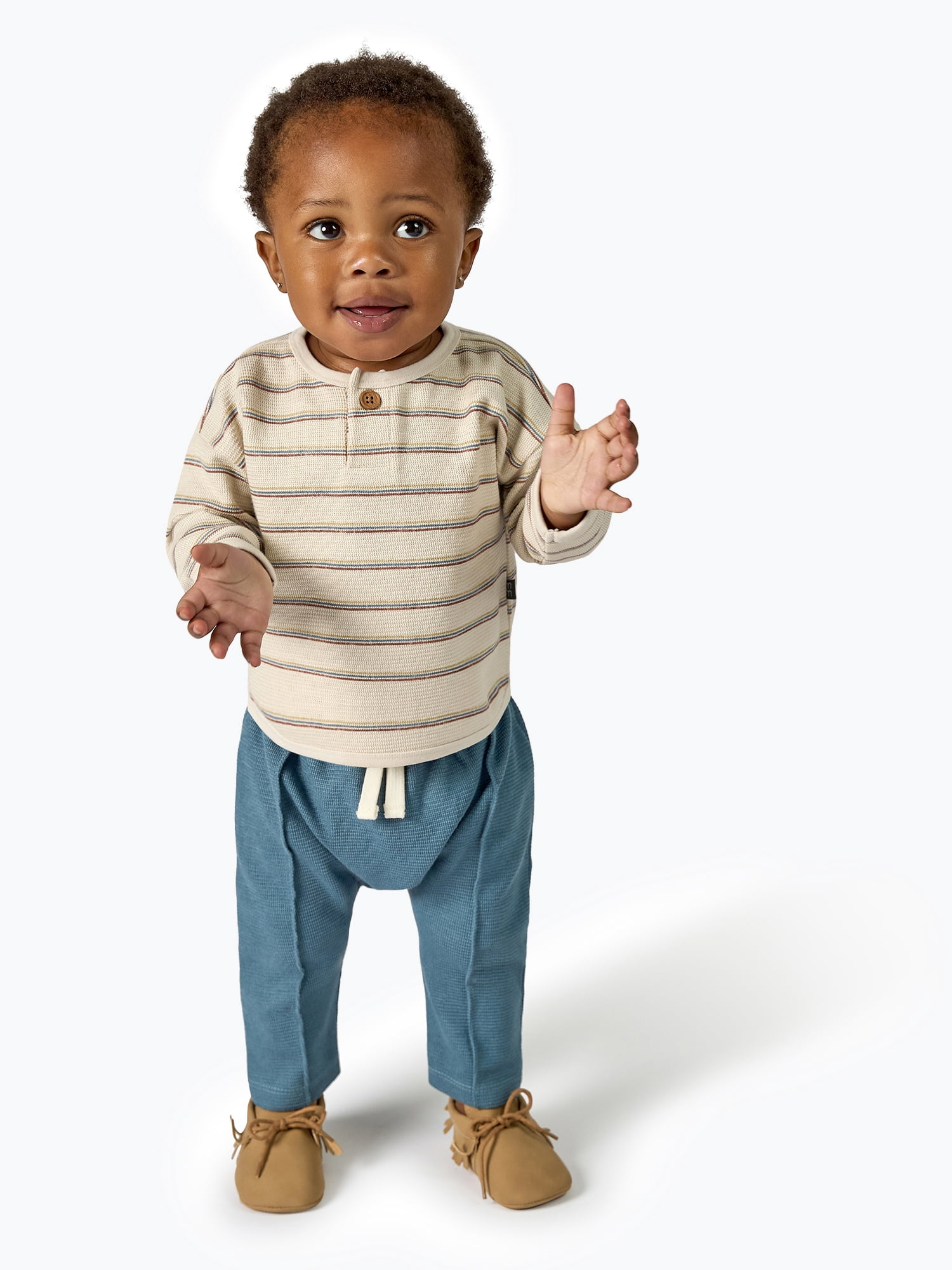 Modern Moments by Gerber Baby Boy Top and Harem Pants Outfit Set, Sizes 0/3 Months - 24 Months