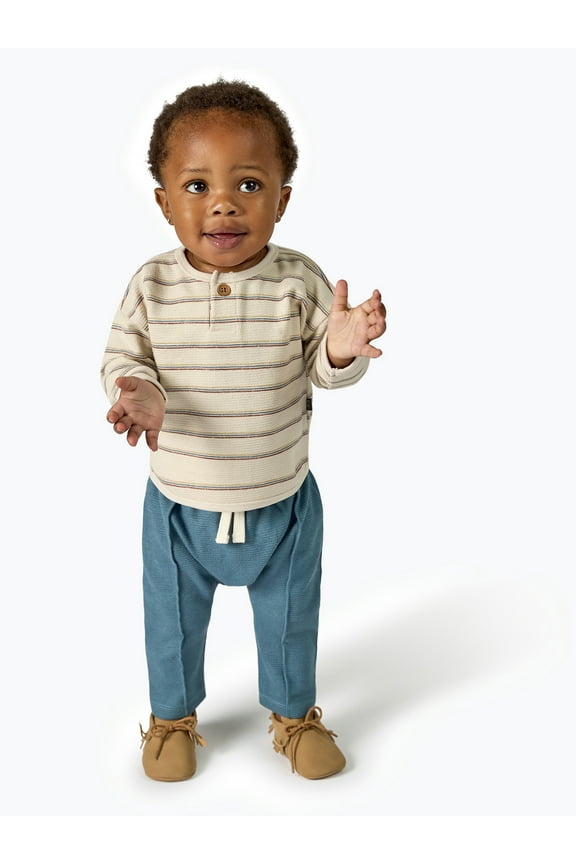 by Gerber Baby Boy Top and Harem Pants Outfit Set, Sizes 0/3 Months - 24 Months