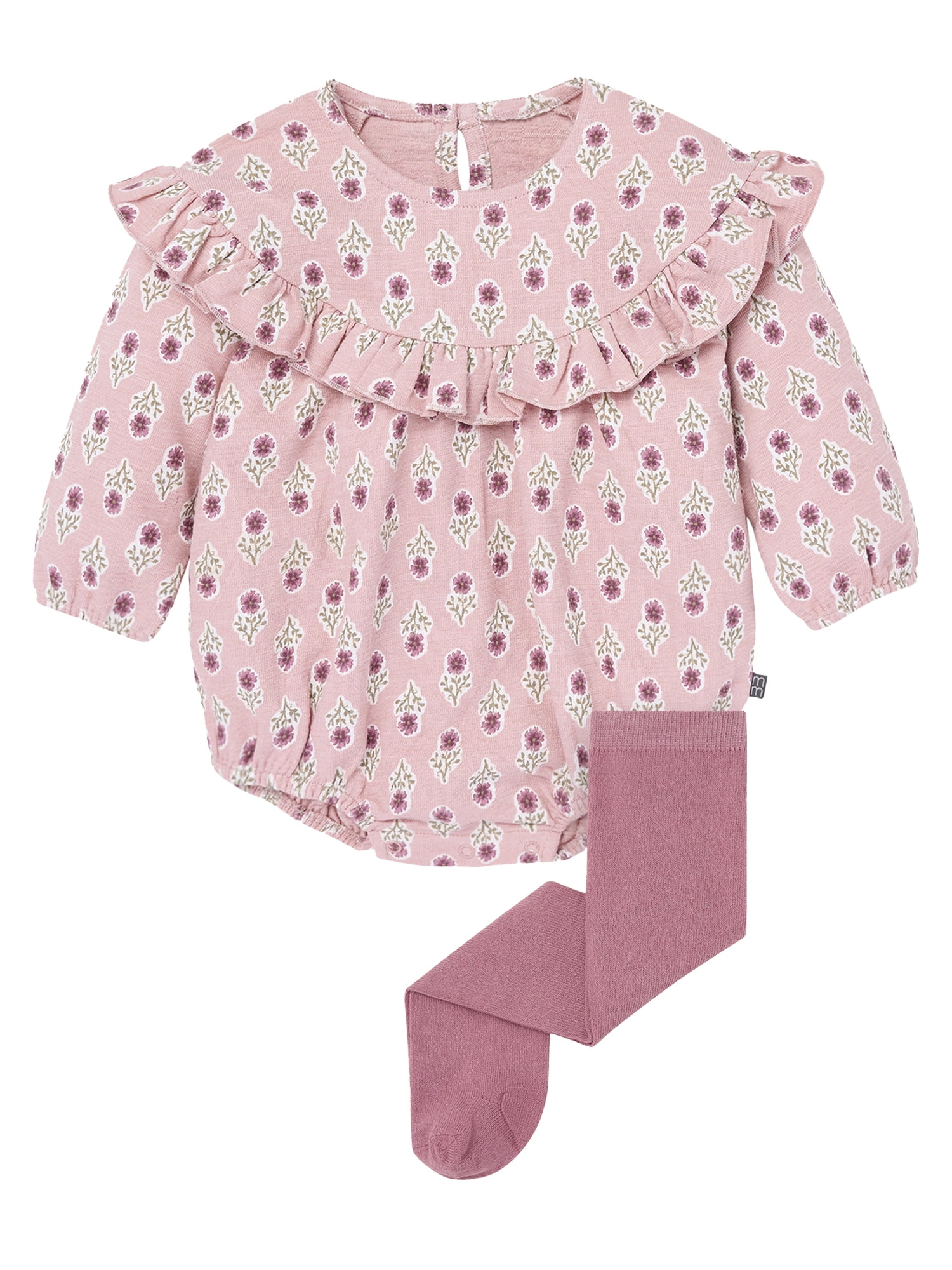 Modern Moments by Gerber Baby Girl Bubble Romper and Tights Outfit Set, 2-Piece, Sizes 0/3 Months - 24 Months