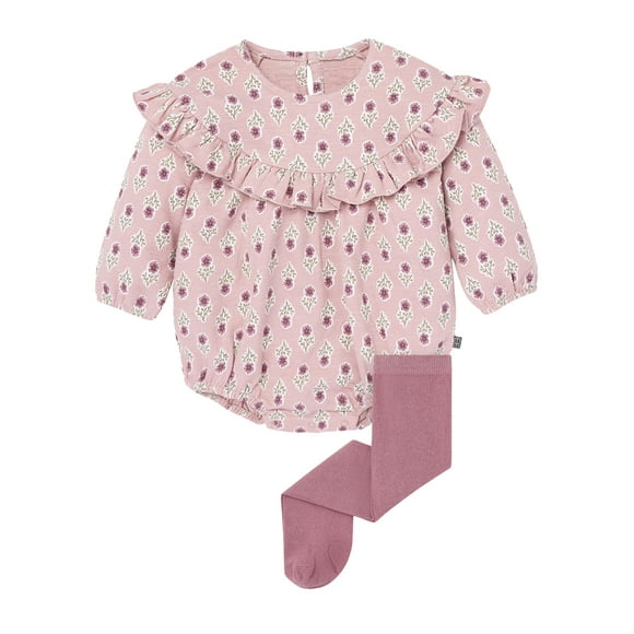by Gerber Baby Girl Bubble Romper and Tights Outfit Set, 2-Piece, Sizes 0/3 Months - 24 Months