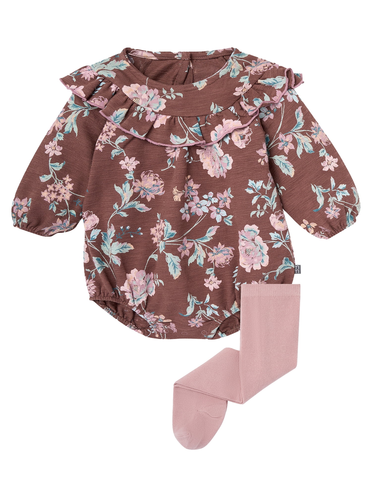 Modern Moments by Gerber Baby Girl Bubble Romper and Tights Outfit Set, 2-Piece, Sizes 0/3 Months - 24 Months