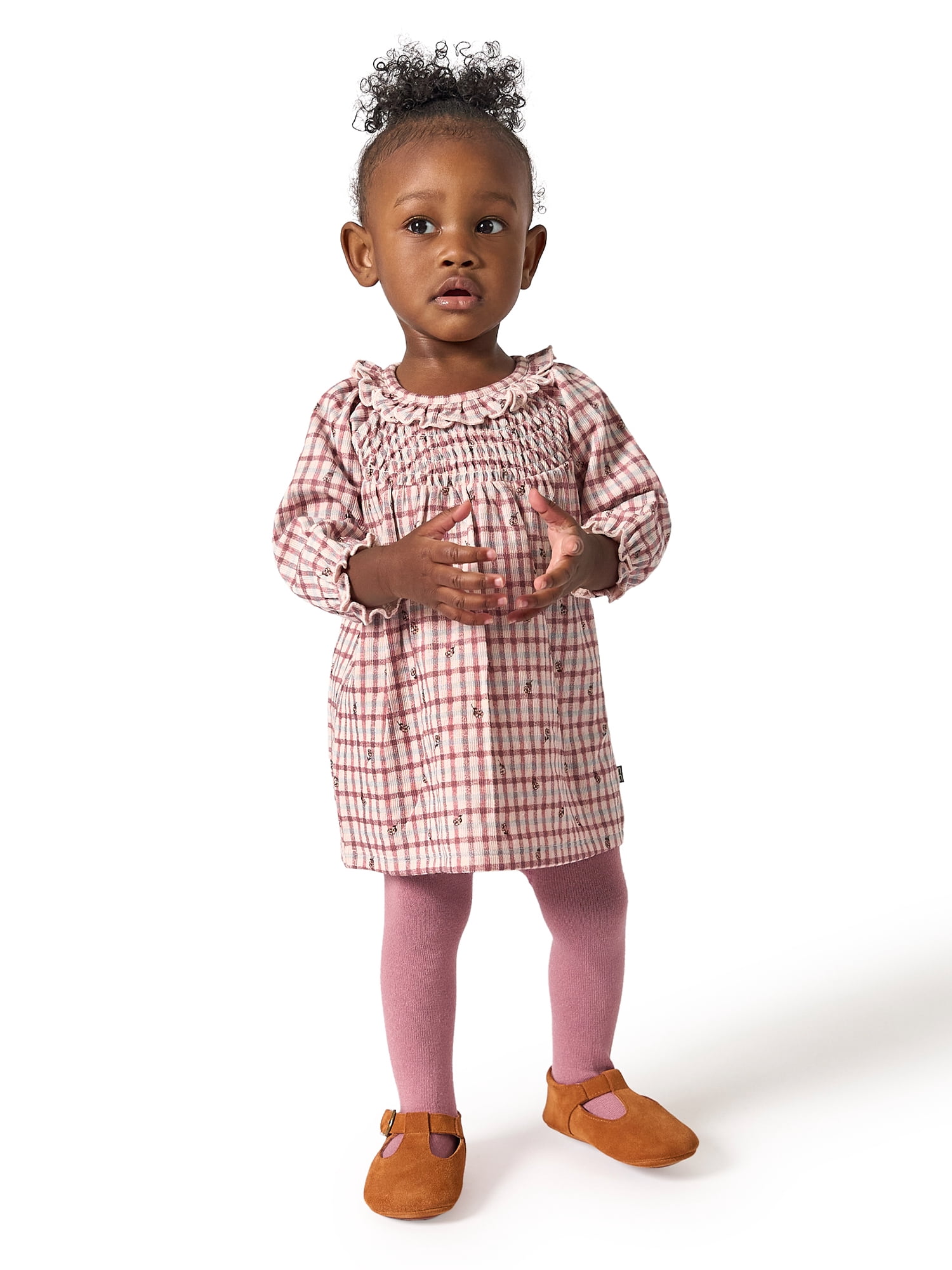 Modern Moments by Gerber Baby Girl Smocked Dress and Tights Set, 2-Piece, Sizes 0/3 Months - 24 Months