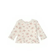 Modern Moments by Gerber Baby Neutral Long Sleeve Ruffle Hem Top, Sizes 0/3 Months - 24 Months