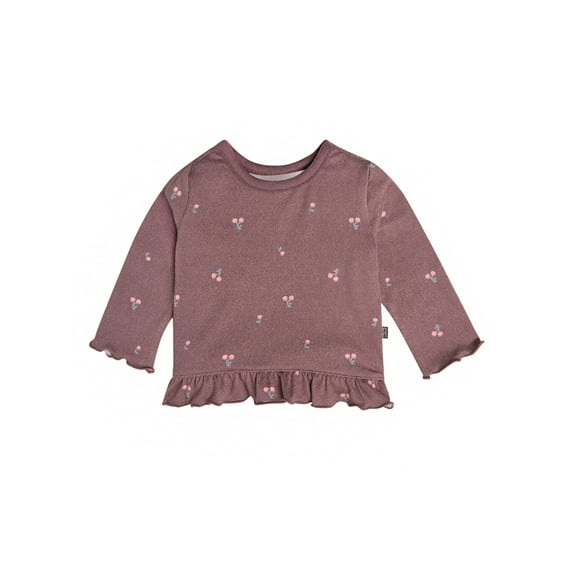 Modern Moments by Gerber Baby Neutral Long Sleeve Ruffle Hem Top, Sizes 0/3 Months - 24 Months