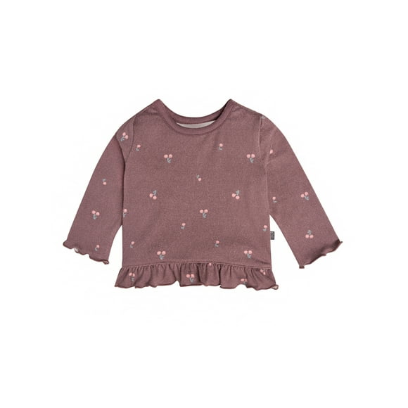 Modern Moments by Gerber Baby Neutral Long Sleeve Ruffle Hem Top, Sizes 0/3 Months - 24 Months