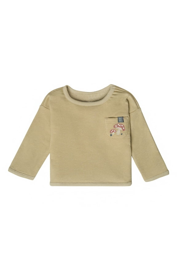 by Gerber Gender Neutral Drop Shoulder Long Sleeve Top, Sizes 0/3 Months - 24 Months