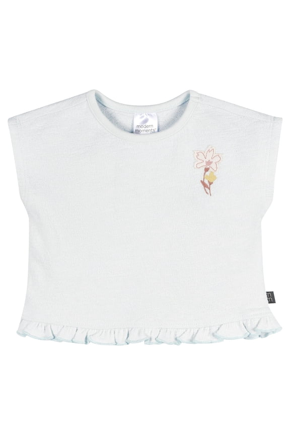 by Gerber Baby Girl Sleeveless Organic Box Top, Sizes 0/3 Months - 24 Months