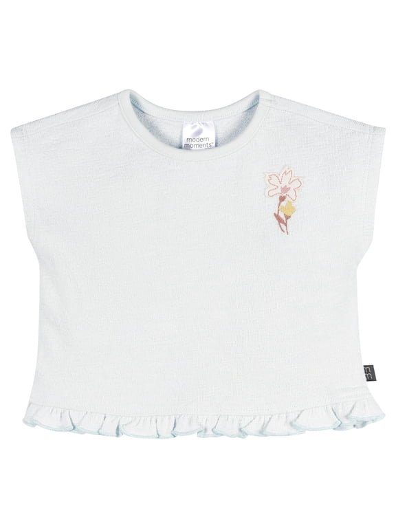 by Gerber Baby Girl Sleeveless Organic Box Top, Sizes 0/3 Months - 24 Months