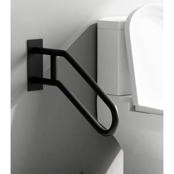 MM Black Hand Railings for Stairs Outdoor,U-Shaped Stair Railings for Outside Steps,Hand Railing for Stairs Indoor, Grab Bars for Wall,Porch Railing for Kids,Elderly, Pregnant Women,Disabled(1 Pack)