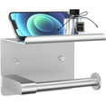 thumbnail image 1 of MM Brushed Nickel Toilet Paper Holder Wall Mount, Fits Mega Rolls Size Sliver Toilet Paper Holder with Shelf, Rustproof Stainless Steel Toilet Paper Roll Holder, Toilet Tissue Holder for Bathroom, 1 of 14