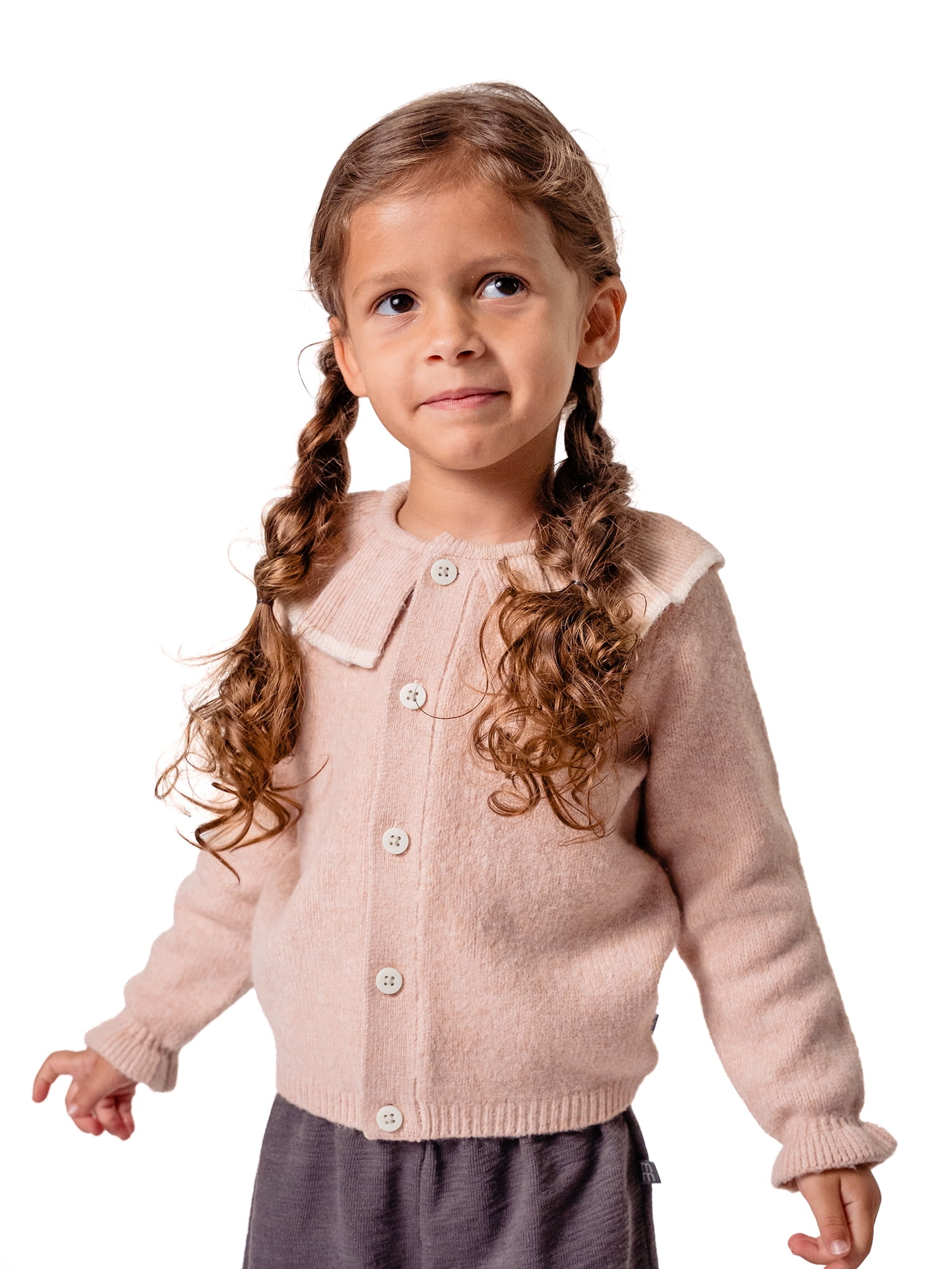 by Gerber Toddler Girl Cardigan with Tipped Rib Collar, Sizes 12 Months - 5T