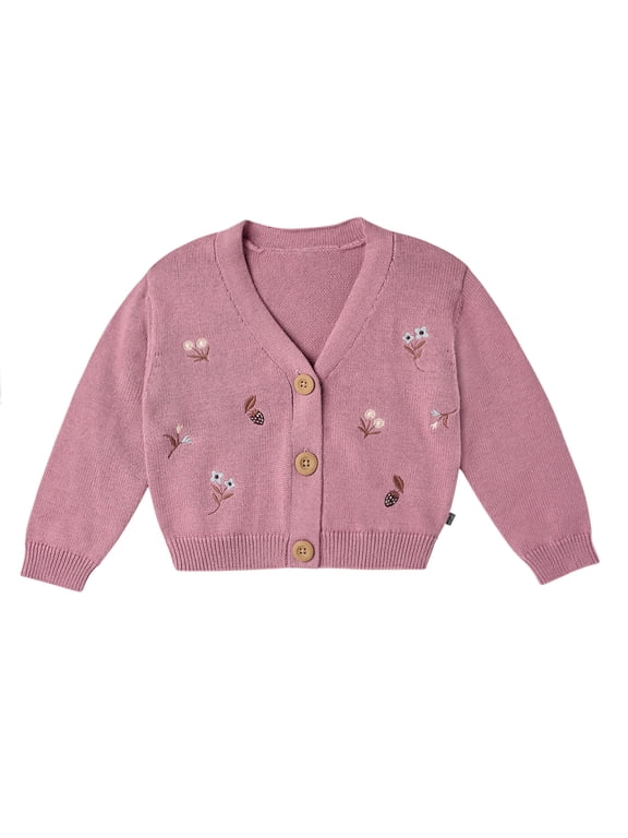 Modren Moments by Gerber Toddler Girl Embroidered Cardigan Sweater, 12 Months - 5T