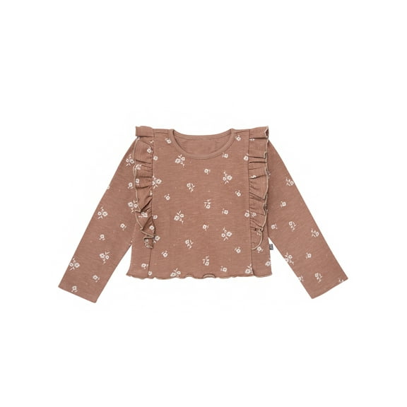Modern Moments by Gerber Toddler Girl Long Sleeve Ruffle Crop Top, Sizes 12 Months - 5T