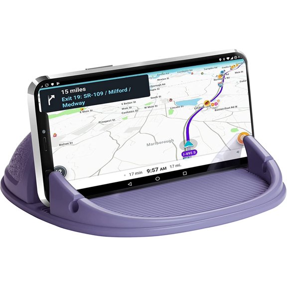 MM Car Phone Holder, Car Phone Mount Silicone Car Pad Mat for Various Dashboards, Slip Free Desk Phone Stand Compatible with iPhone, Samsung, Android Smartphones, GPS Devices and More, Black