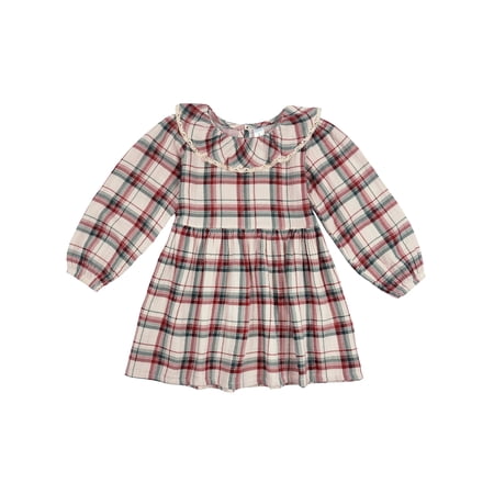 Modern Moments by Gerber Toddler Girl Ruffle Collar Dress, 12 Months - 5T
