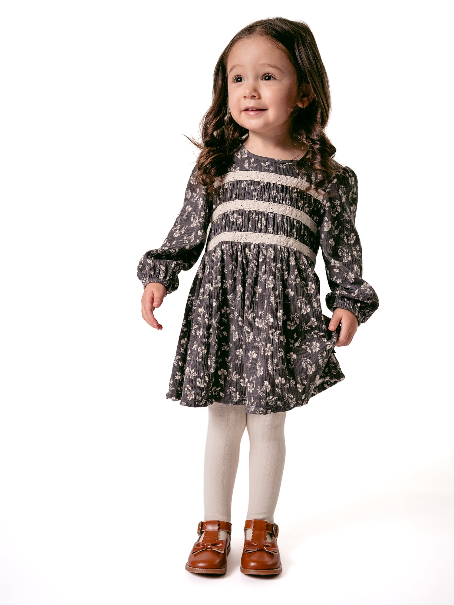 by Gerber Toddler Girl Smocked Bodice Dress, 12 Months - 5T