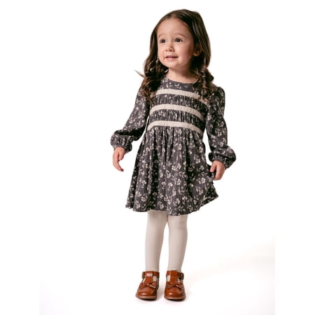 Modern Moments by Gerber Toddler Girl Smocked Bodice Dress, 12 Months - 5T