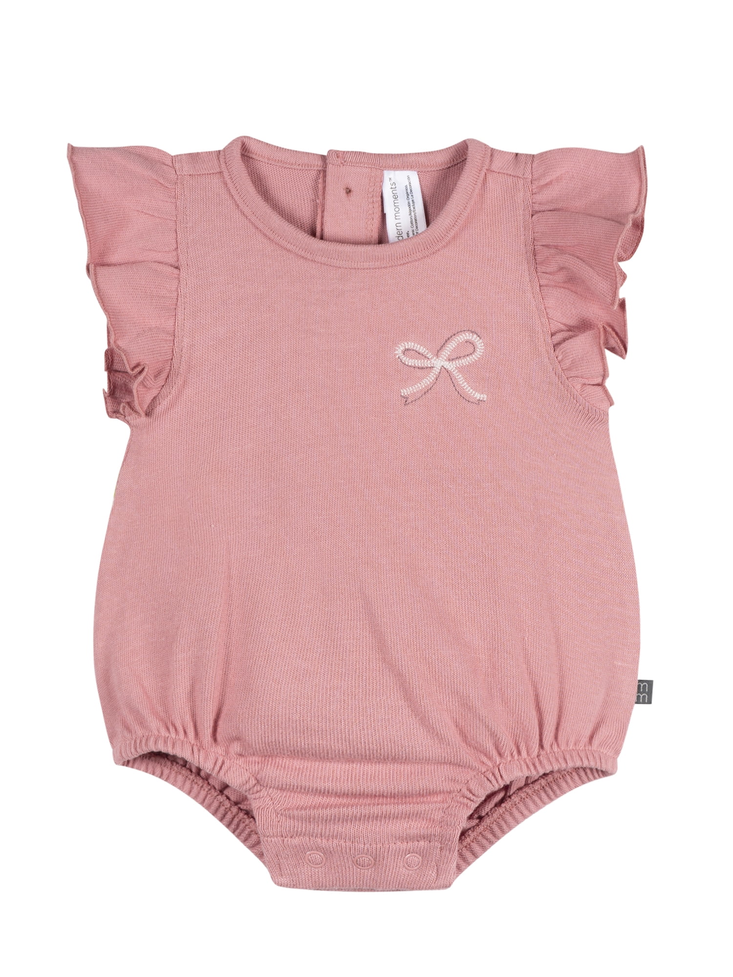 Modern Moments by Gerber Baby Girl Organic Dumpling Romper, Sizes 0/3 Months - 24 Months