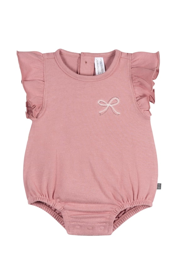by Gerber Baby Girl Organic Dumpling Romper, Sizes 0/3 Months - 24 Months