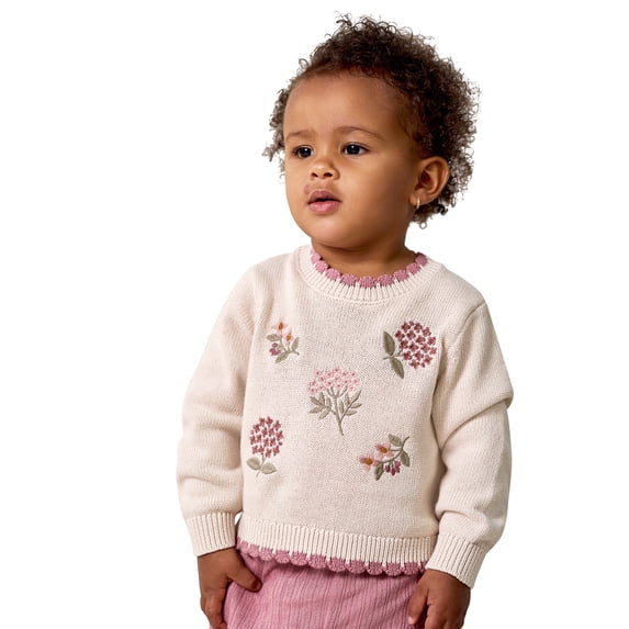 Modern Moments by Gerber Toddler Girl Textural Sweater, Sizes 12 Months - 5T