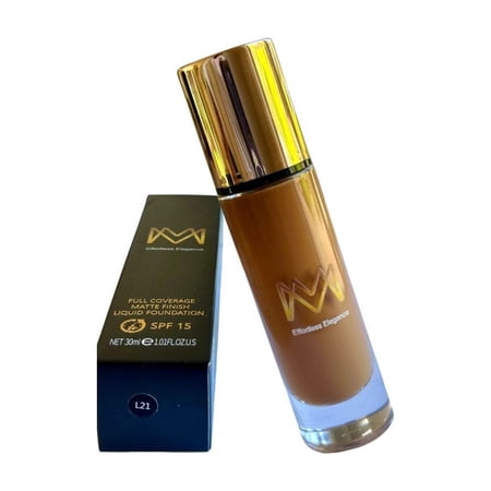 MM Effortless Elegance Liquid Foundation – Full Coverage Matte Finish Makeup, Long-Lasting, Oil Control & Flawless Skin