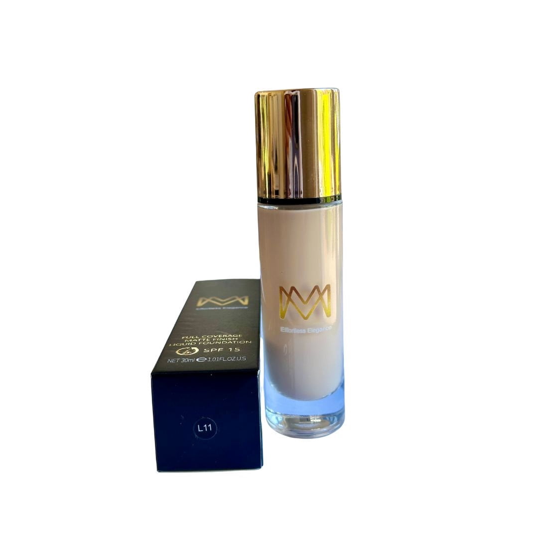 MM Effortless Elegance Liquid Foundation – Full Coverage Matte Finish Makeup, Long-Lasting, Oil Control & Flawless Skin