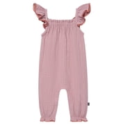 by Gerber baby Girl Long Leg Romper with Novelty Trim Detail, Sizes 0/3 Months - 24 Months