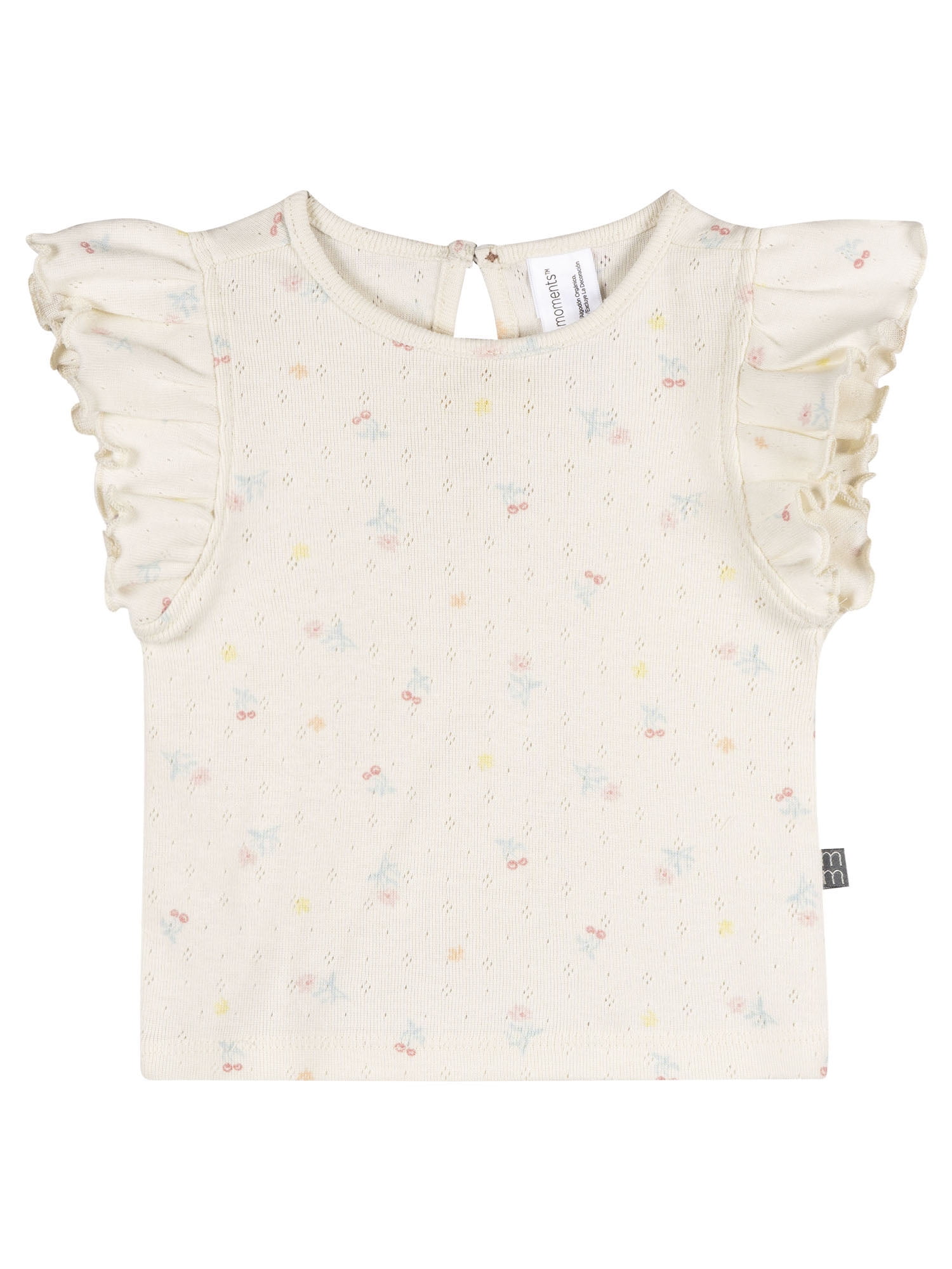 Modern Moments by Gerber Baby Girl Organic Flutter Sleeve Top, Sizes 0/3 Months - 24 Months