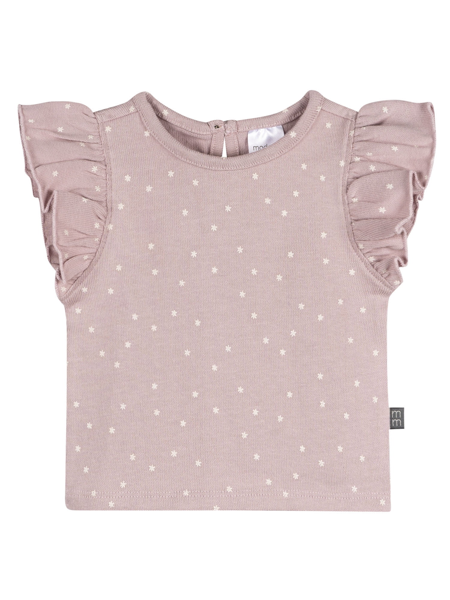 Modern Moments by Gerber Baby Girl Organic Flutter Sleeve Top, Sizes 0/3 Months - 24 Months