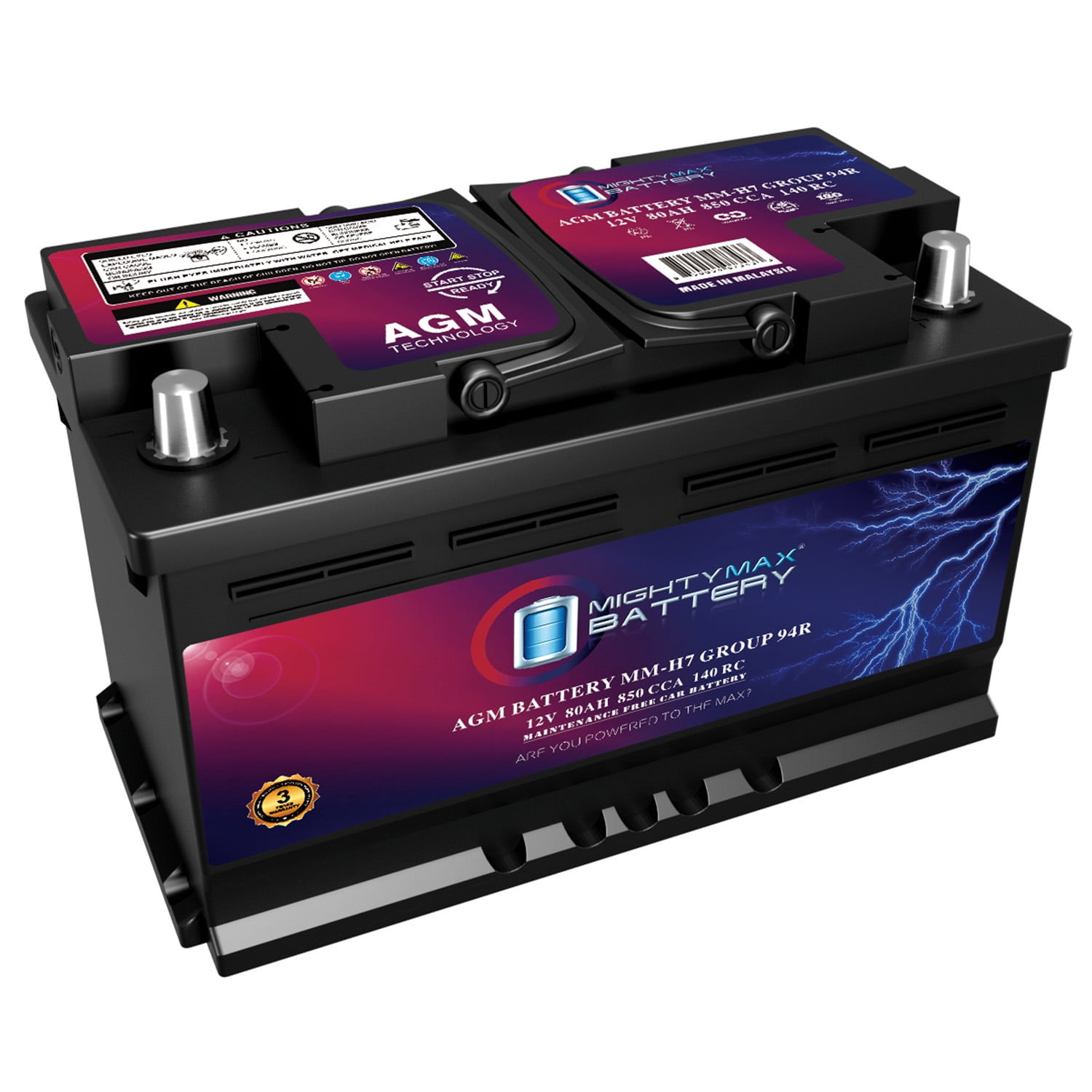 MM-H7 Group 94R 12V 80AH 140RC 850 CCA Replacement Battery Compatible with Audi Q5 09-17